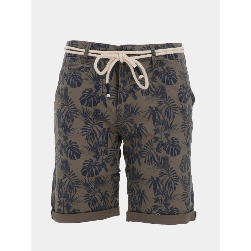 Bermuda à motif feuillage varedo kaki homme - La Maison Blaggio