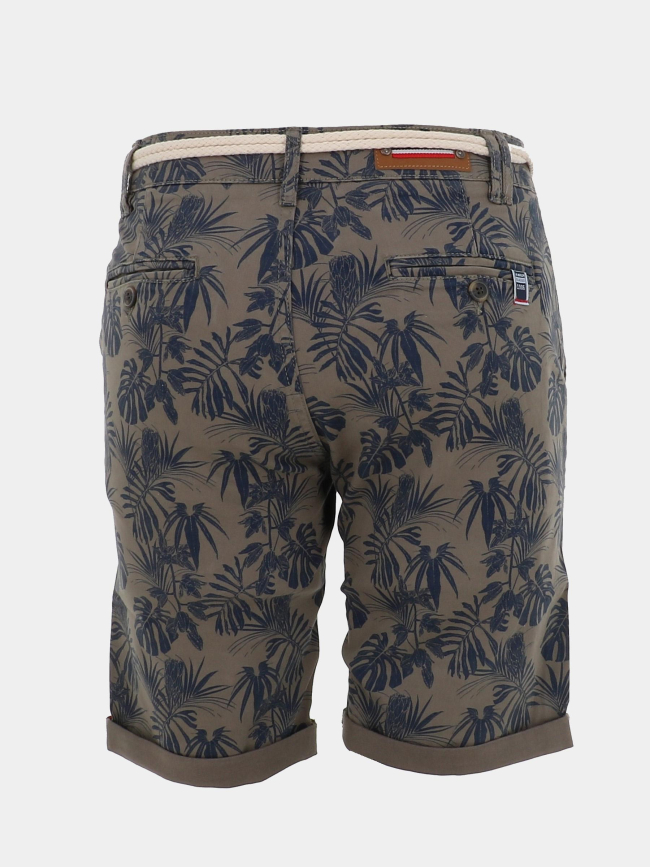 Bermuda à motif feuillage varedo kaki homme - La Maison Blaggio