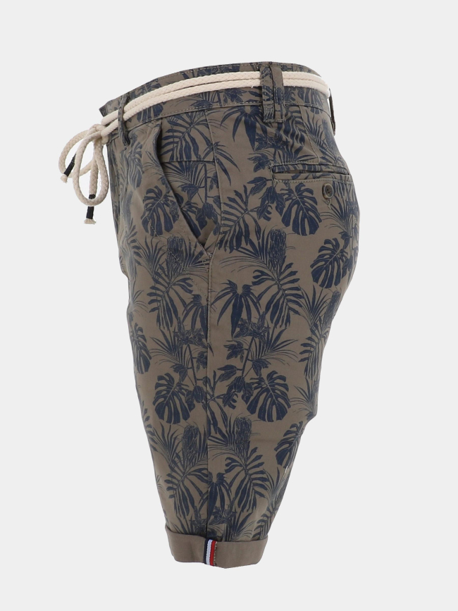Bermuda à motif feuillage varedo kaki homme - La Maison Blaggio