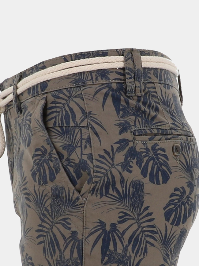 Bermuda à motif feuillage varedo kaki homme - La Maison Blaggio