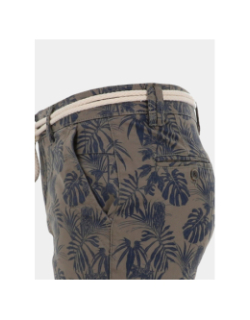 Bermuda à motif feuillage varedo kaki homme - La Maison Blaggio