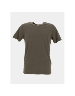 T-shirt à col boutonné t-gabriel kaki homme - Teddy Smith