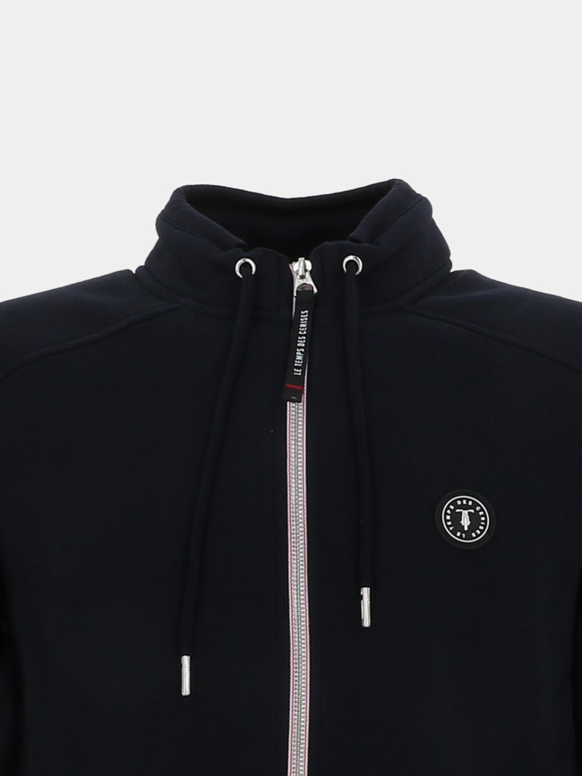 Sweat zippé lago bleu sombre homme - Le Temps Des Cerises
