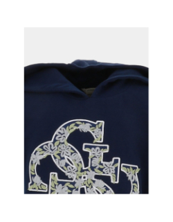 Sweat à capuche manches courtes 4g bleu marine fille - Guess