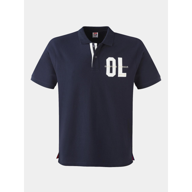Polo à manches courtes signature bleu adulte - Olympique Lyonnais