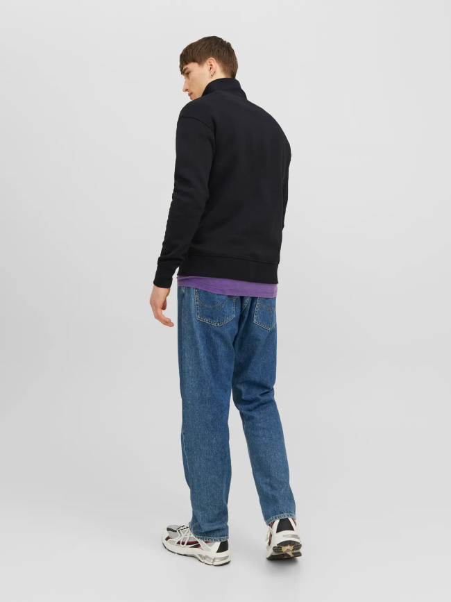 Sweat col zippé vesterbro quarter noir homme - Jack & Jones