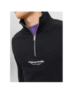 Sweat col zippé vesterbro quarter noir homme - Jack & Jones