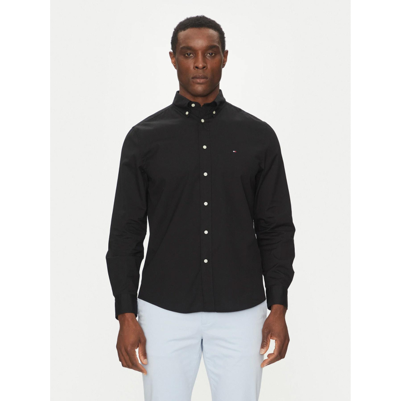 Chemise regular flex poplin noir homme - Tommy Hilfiger
