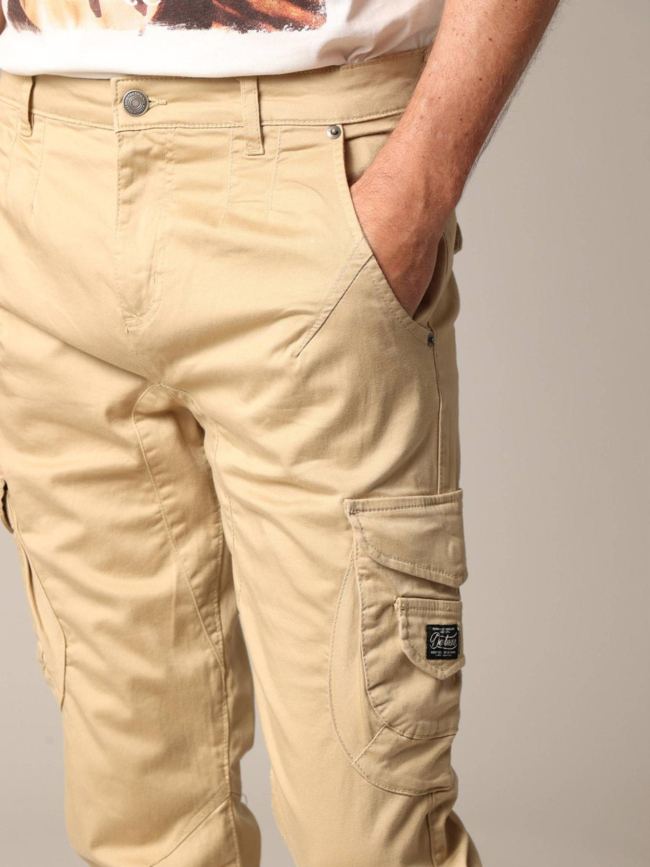 Pantalon slim cargo garden beige homme - Deeluxe