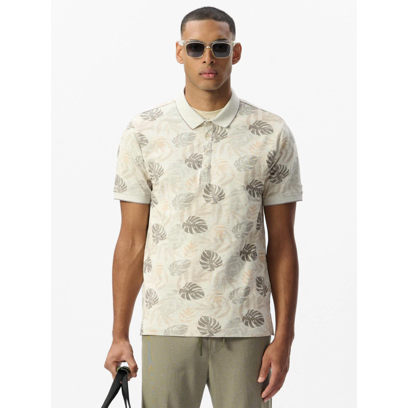 Polo à fleurs pasy 2 gris chiné homme - Teddy Smith