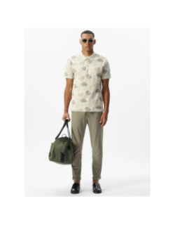 Polo à fleurs pasy 2 gris chiné homme - Teddy Smith
