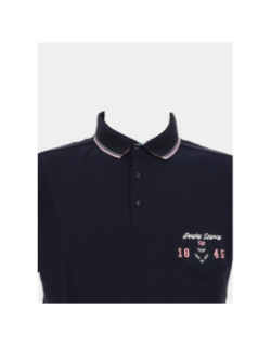 Polo à manches courtes patch aop floral marine homme - Union Black