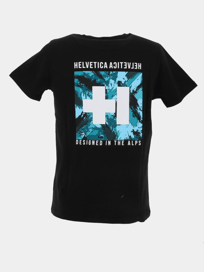 T-shirt à manches courtes polo noir homme - Helvetica