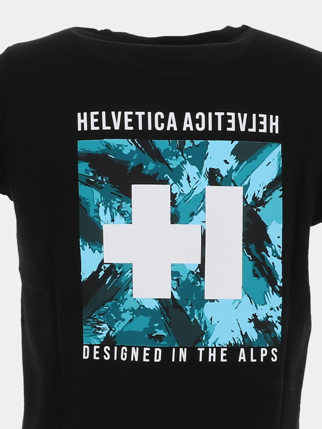 T-shirt à manches courtes polo noir homme - Helvetica