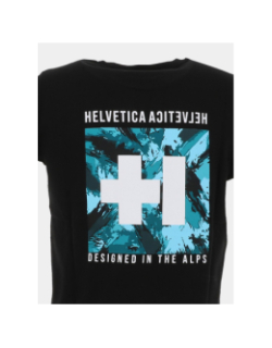 T-shirt à manches courtes polo noir homme - Helvetica