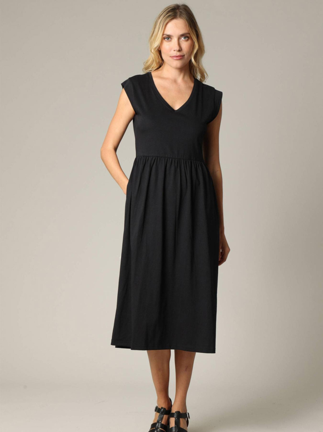 Robe mi-longue ayna noir femme - Deeluxe