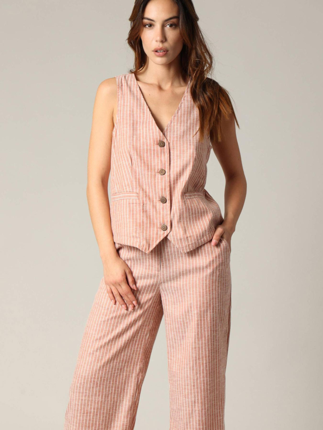 Veston rayé daya rouge femme - Deeluxe