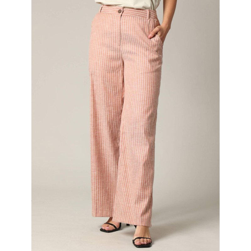 Pantalon rayé azalia rouge femme - Deeluxe