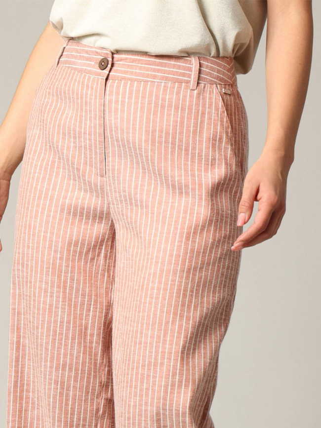 Pantalon rayé azalia rouge femme - Deeluxe