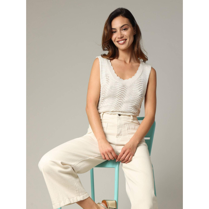 Débardeur en maille belena blanc femme - Deeluxe