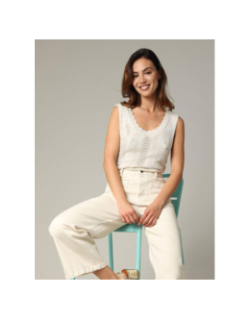 Débardeur en maille belena blanc femme - Deeluxe