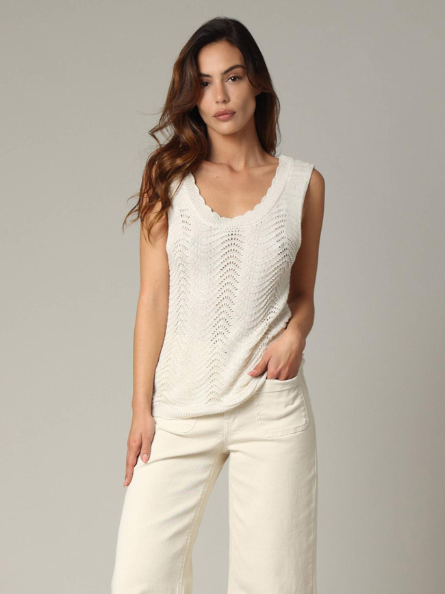 Débardeur en maille belena blanc femme - Deeluxe
