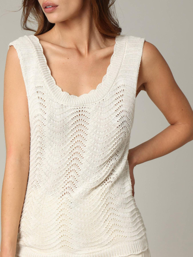 Débardeur en maille belena blanc femme - Deeluxe