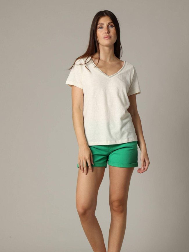 T-shirt col v lyvia rose femme - Deeluxe