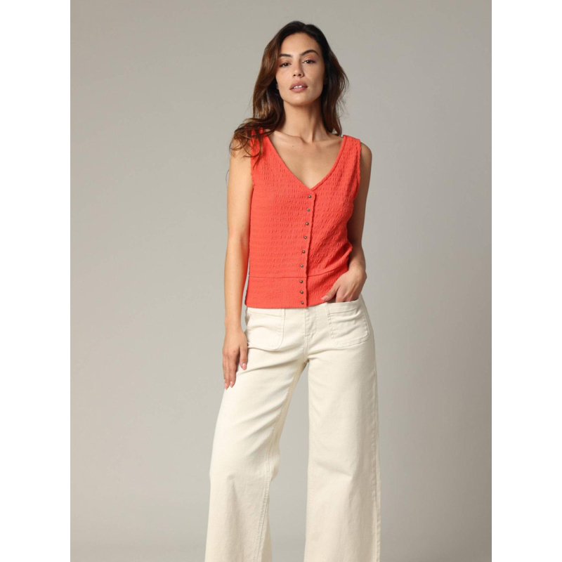 Débardeur à boutons sima rouge femme - Deeluxe