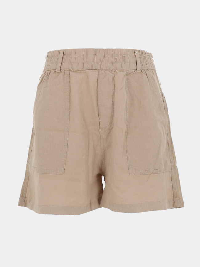 Short en lin janis beige femme - Teddy Smith
