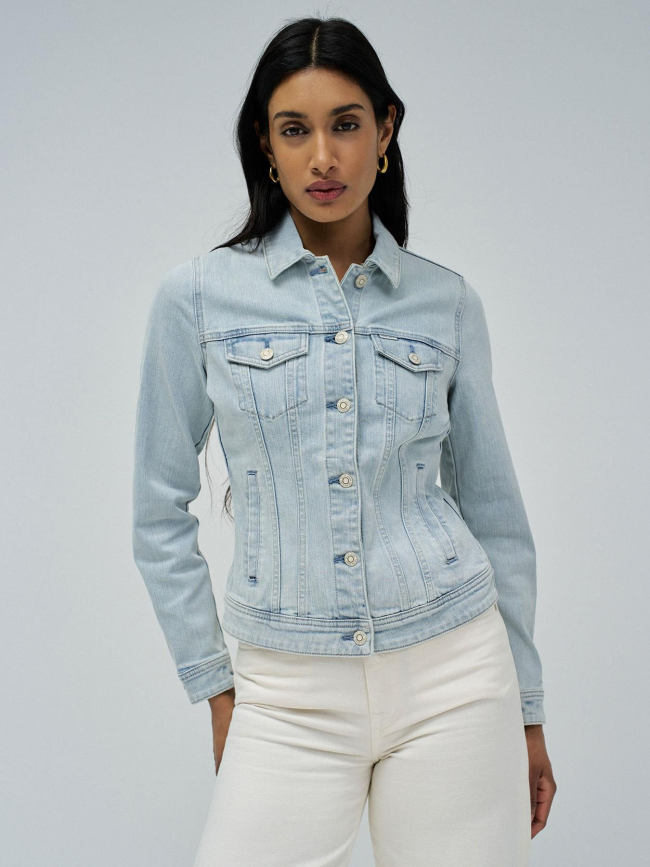 Veste en jean trucker light bleu femme - Salsa