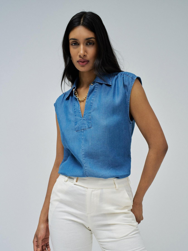 Top lightdenim bleu femme - Salsa