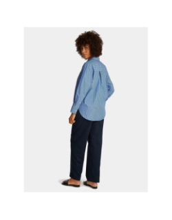 Chemise rayée poplin easy fit bleu femme - Tommy Hilfiger