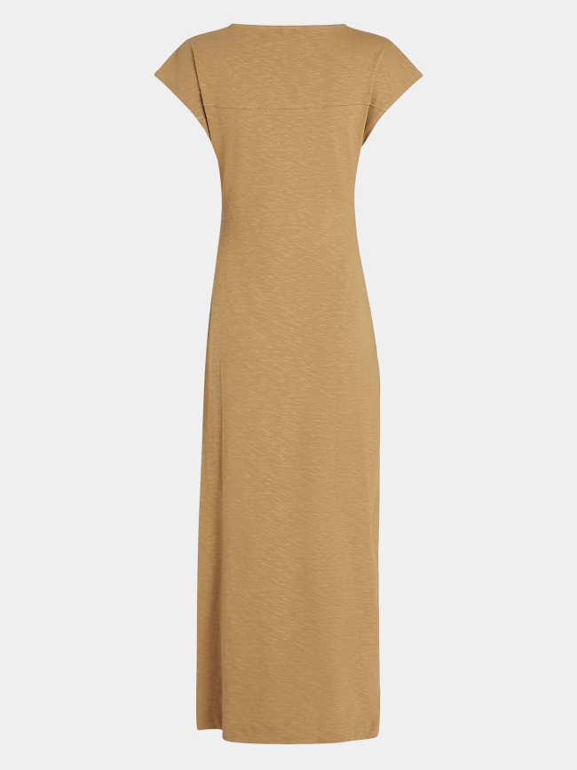 Robe midi fendue col bateau marron femme - Tommy Hilfiger