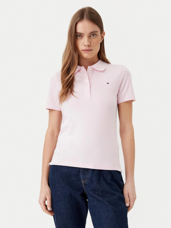Polo slim 1985 piqué rose femme - Tommy Hilfiger