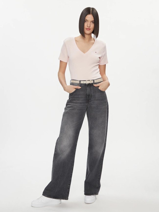 T-shirt col v slim cody rose femme - Tommy Hilfiger