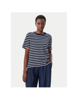 T-shirt rayé relax modern bleu marine femme - Tommy Hilfiger
