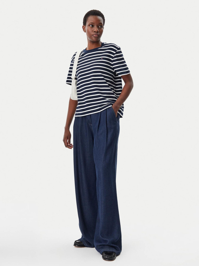 T-shirt rayé relax modern bleu marine femme - Tommy Hilfiger