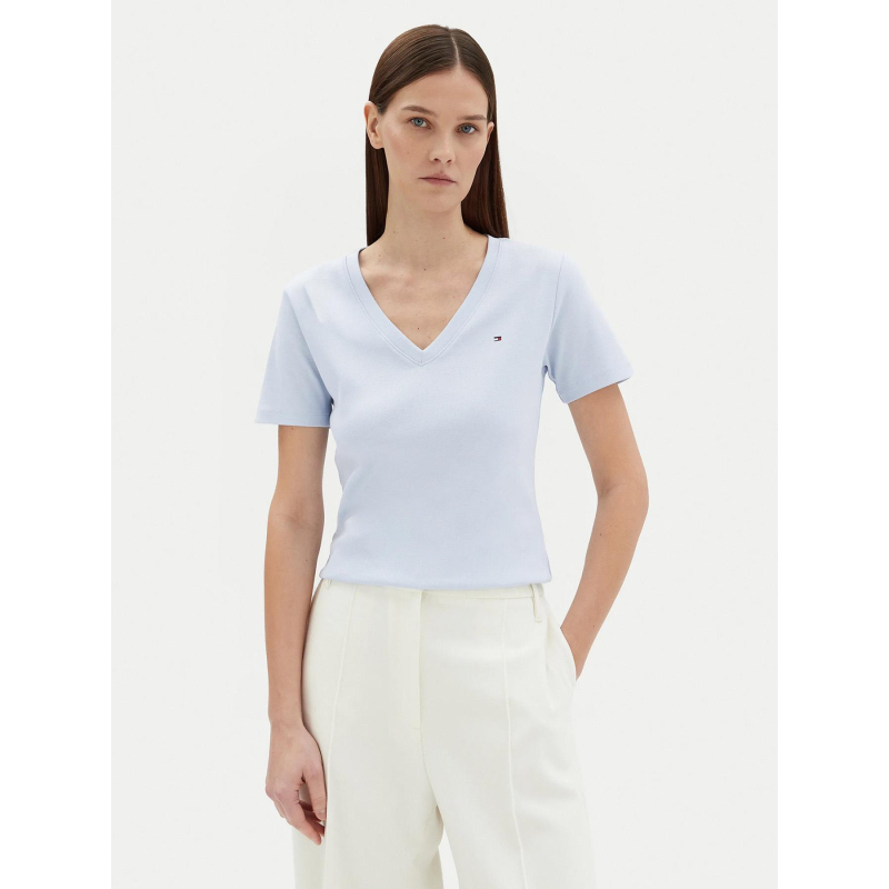 T-shirt col v slim cody bleu clair femme - Tommy Hilfiger