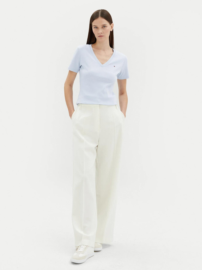 T-shirt col v slim cody bleu clair femme - Tommy Hilfiger