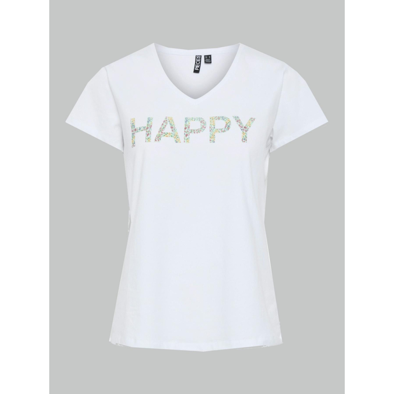 T-shirt col v erima blanc femme - Pieces
