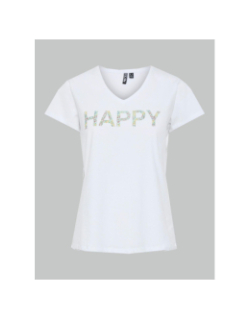 T-shirt col v erima blanc femme - Pieces