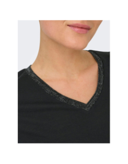 Robe col v pailleté dalila noir femme - Jdy