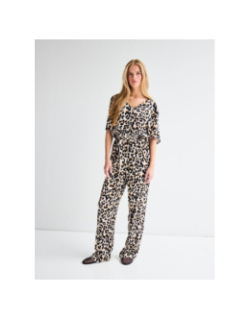 T-shirt imprimé marrakech beige noir femme - Ichi