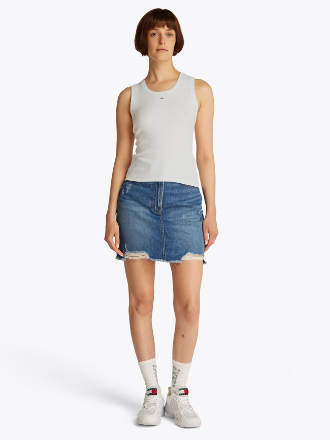Débardeur côtelé essential rib blanc femme - Tommy Jeans