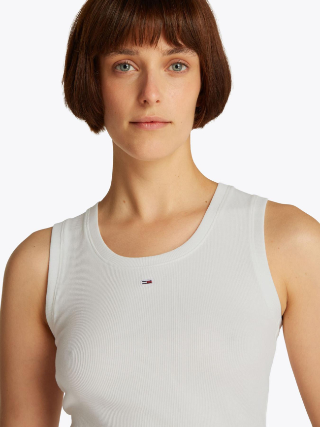Débardeur côtelé essential rib blanc femme - Tommy Jeans