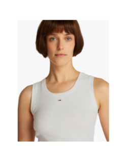 Débardeur côtelé essential rib blanc femme - Tommy Jeans
