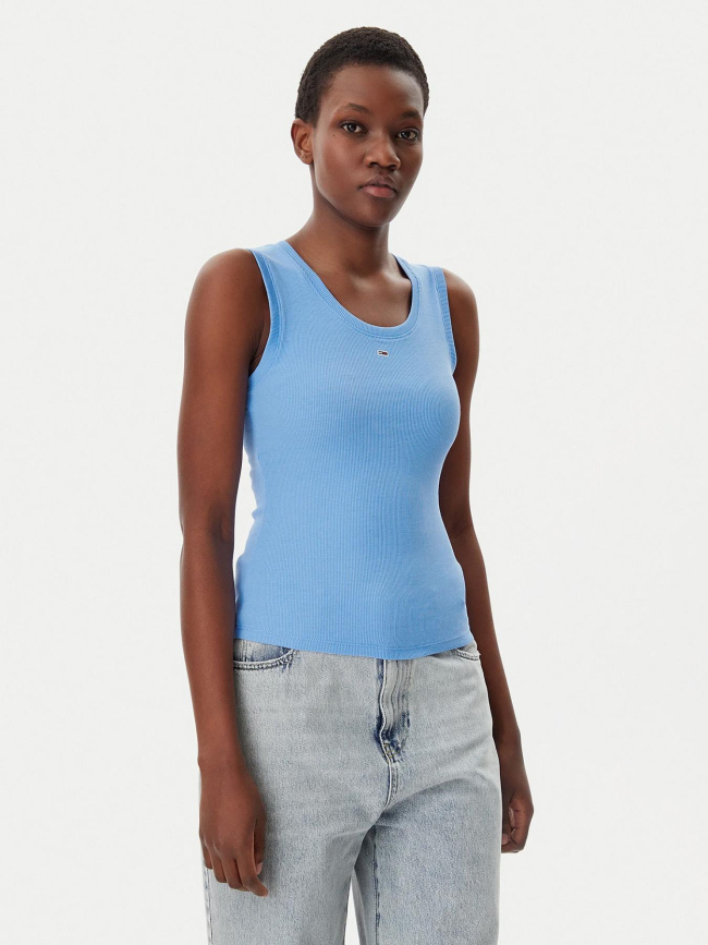 Débardeur côtelé essential bleu femme - Tommy Jeans
