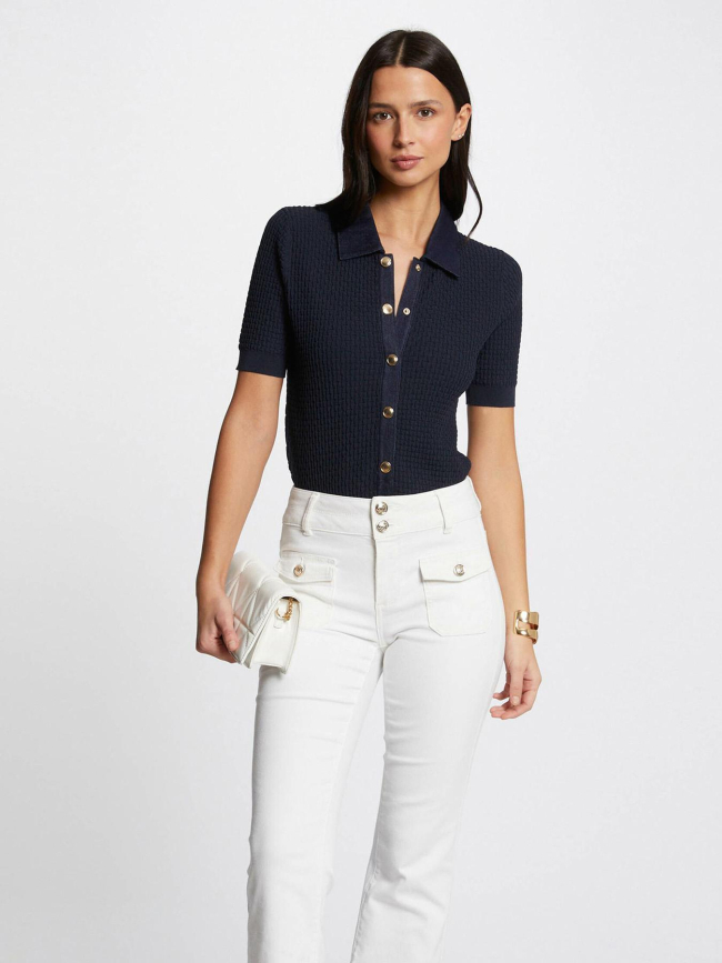Blouse à manche courtes mbianca bleu marine femme - Morgan