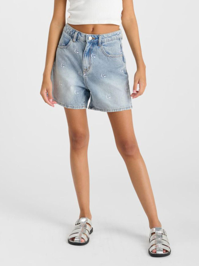 Short en jean dionygi bleu fille - Le Temps Des Cerises